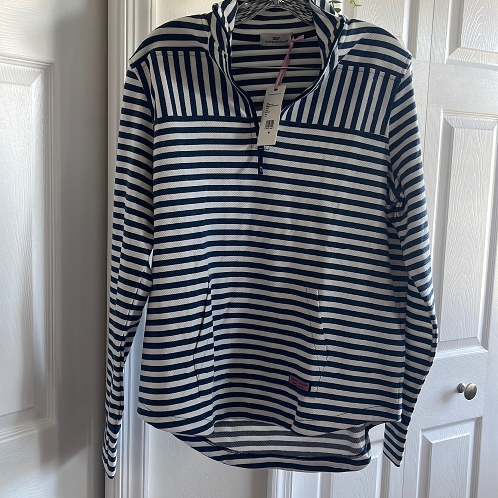 Long sleeve pullover with pocket and half zipper
